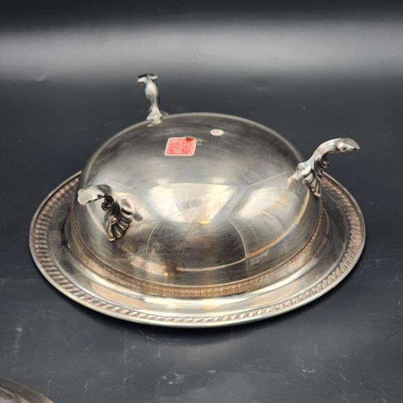FB Rogers 1883 Footed Buffet Server w/ Lid 10.5" Silver-Plate Round VTG 1940s - Picture 6 of 16